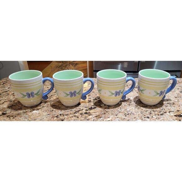 Pfaltzgraff Summer Breeze 16 oz. Stoneware Coffee Tea Mugs/Cups Set of 4 - Picture 8 of 14